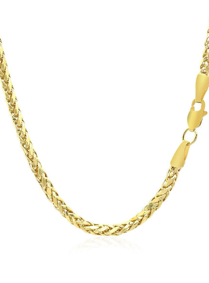 2.7mm 14k Yellow Gold Lite Diamond Cut Round Franco Chain - Ellie Belle