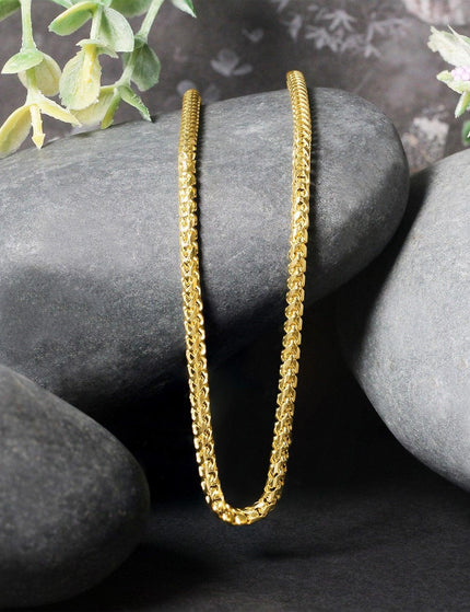 2.7mm 14k Yellow Solid Gold Diamond Cut Round Franco Chain - Ellie Belle