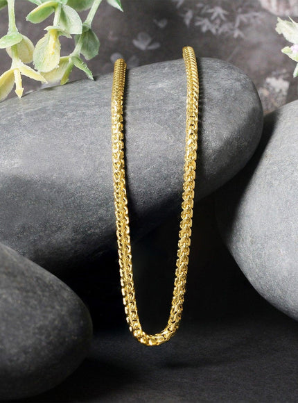 2.7mm 14k Yellow Solid Gold Diamond Cut Round Franco Chain - Ellie Belle