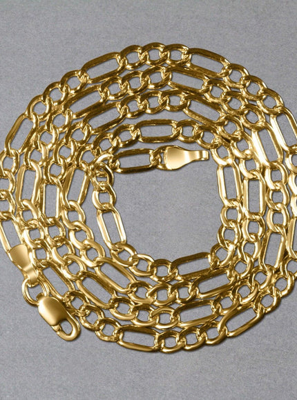 2.8mm 10k Yellow Gold Lite Figaro Chain - Ellie Belle