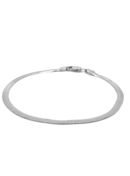 2.8mm 14k White Gold Super Flex Herringbone Bracelet - Ellie Belle