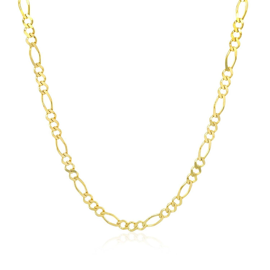 2.8mm 14k Yellow Gold Solid Figaro Chain - Ellie Belle