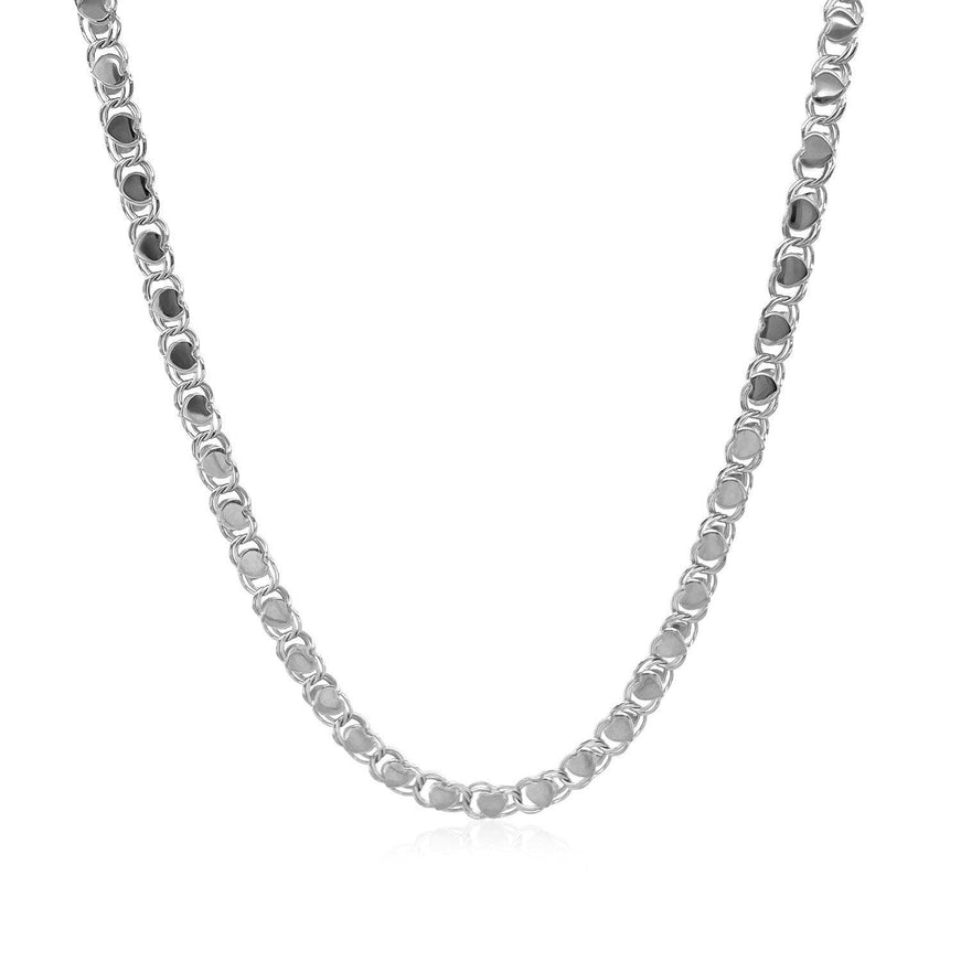 2.9mm 14k White Gold Heart Chain - Ellie Belle