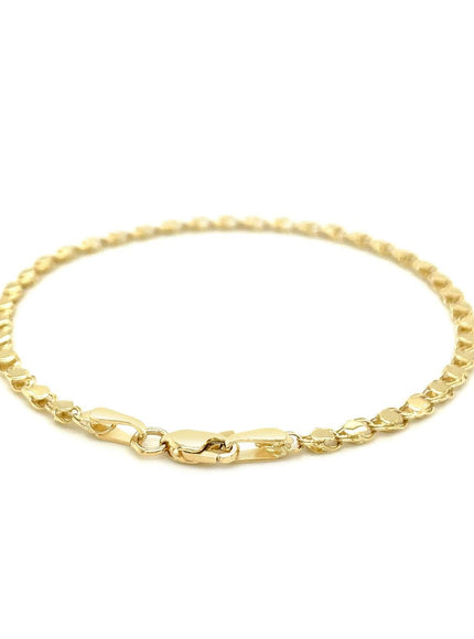 2.9mm 14k Yellow Gold Heart Bracelet - Ellie Belle