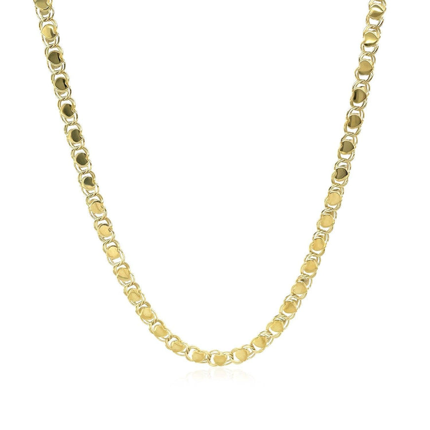 2.9mm 14k Yellow Gold Heart Chain - Ellie Belle