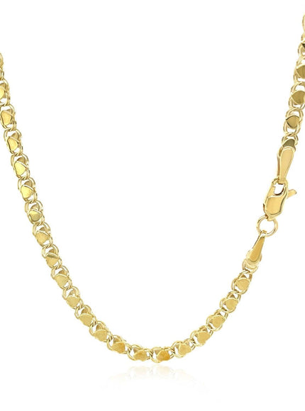 2.9mm 14k Yellow Gold Heart Chain - Ellie Belle