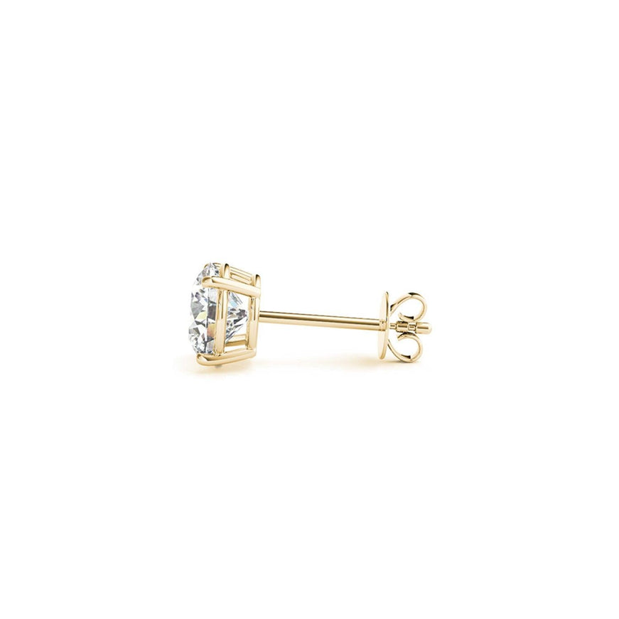 2 cttw Certified IGI Lab Grown Round Diamond Stud Earrings 14k Yellow Gold (G/VS2) - Ellie Belle