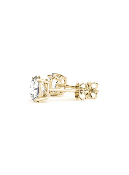 2 cttw Certified IGI Lab Grown Round Diamond Stud Earrings 14k Yellow Gold (G/VS2) - Ellie Belle