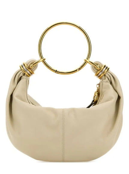 Chloe Small Bracalet Beige Leather Hobo Bag