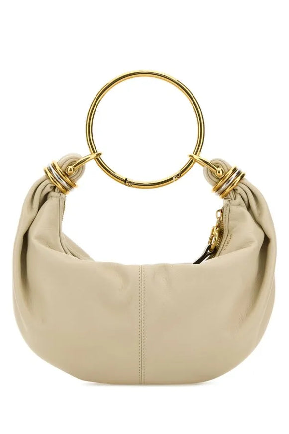 Chloe Small Bracalet Beige Leather Hobo Bag