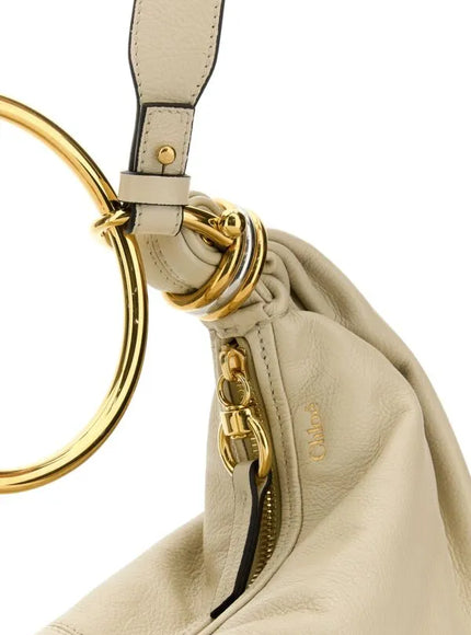 Chloe Small Bracalet Beige Leather Hobo Bag