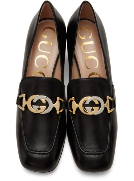 Gucci Black Zumi Mid-Heel Loafers