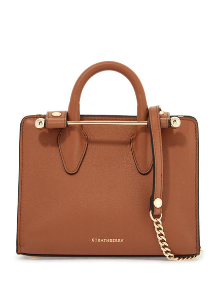 Strathberry Nano Tote In Chestnut Leather Bag