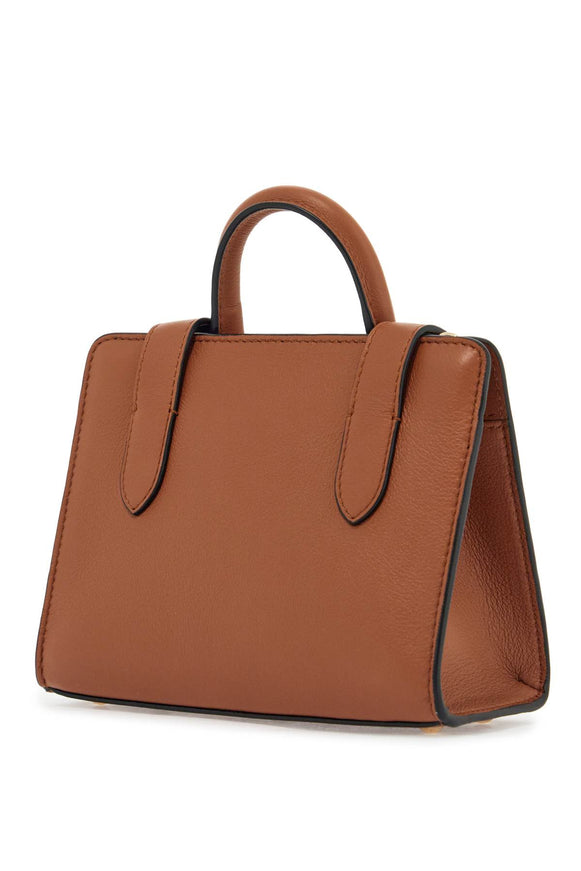 Strathberry Nano Tote In Chestnut Leather Bag