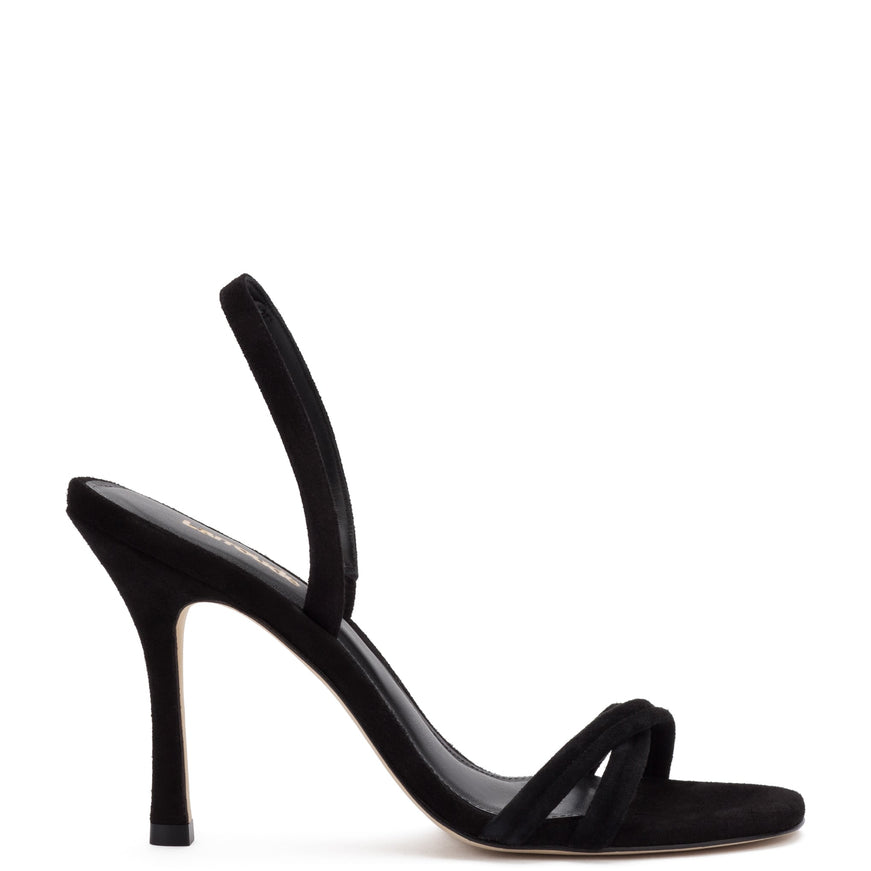 Larroude Annie Sandal In Black Suede Black