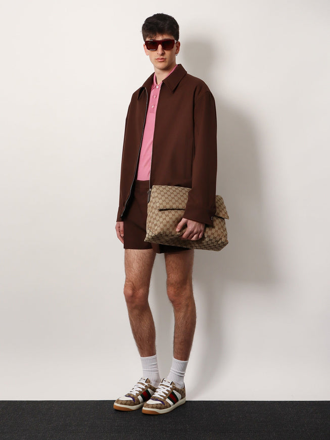 Gucci Silk Polo Shirt With Lateral Intarsia