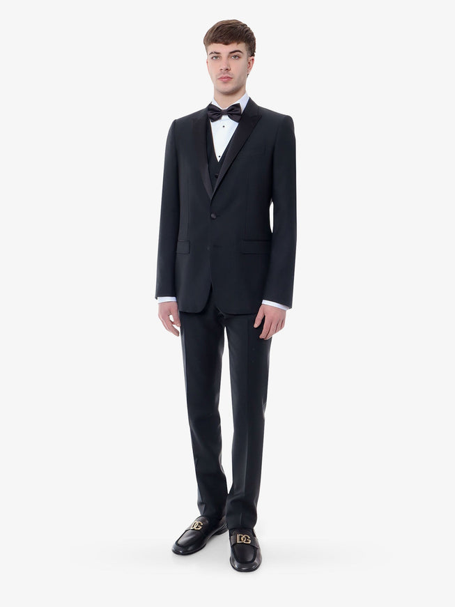 Dolce & Gabbana Virgin Wool Blend Tuxedo With Gilet And Satin Profiles