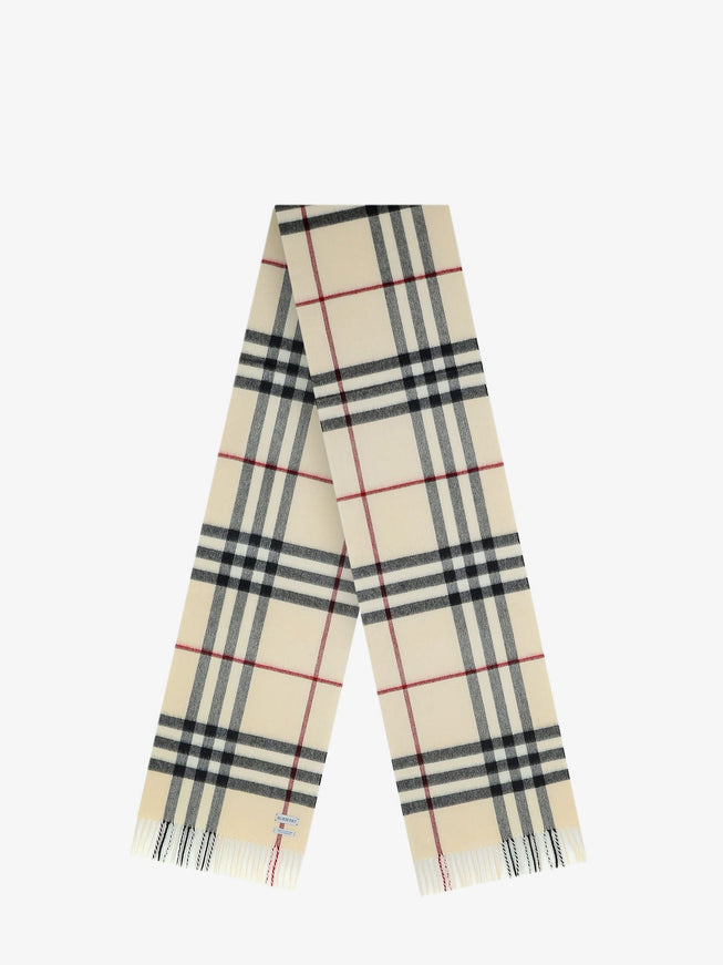 Burberry Cashmere Scarf With Giant Check Motif Uni Stone