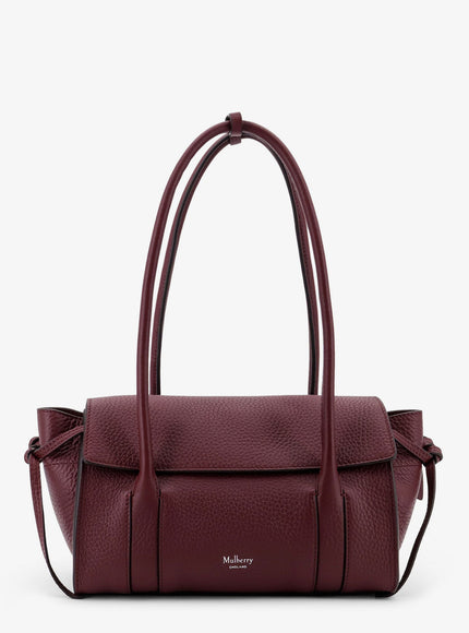 Mulberry Leathershoulder Bag With Logo Uni Black Cherry