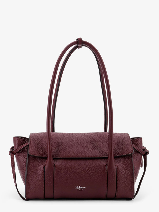 Mulberry Leathershoulder Bag With Logo Uni Black Cherry