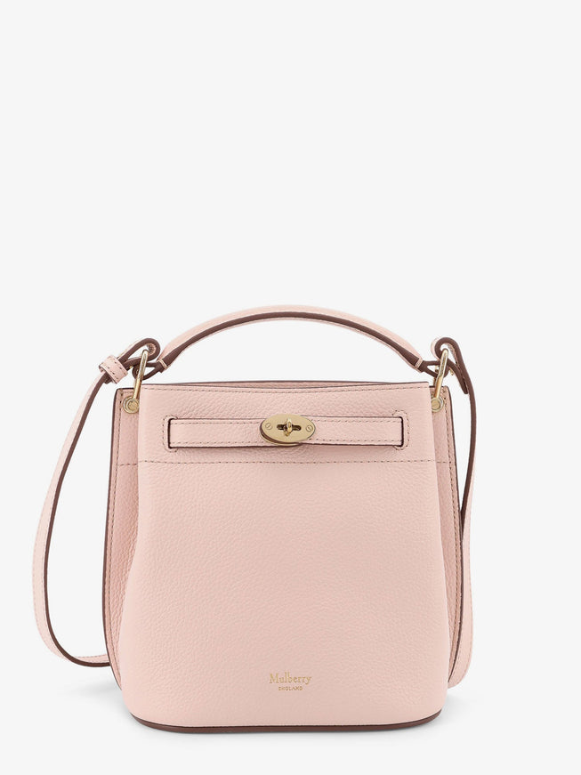 Mulberry Leather Bucket Bag With Logo Uni Blossom Pink