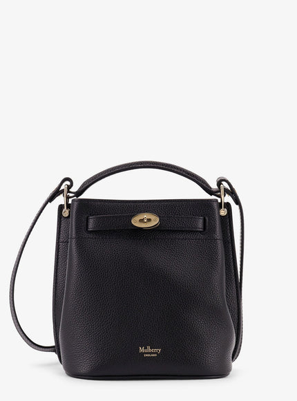 Mulberry Leather Bucket Bag With Logo Uni Black