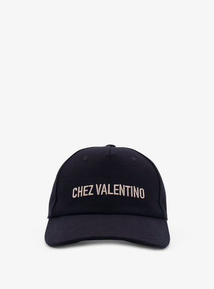 Valentino Garavani Cotton Baseball Hat Nero Avorio