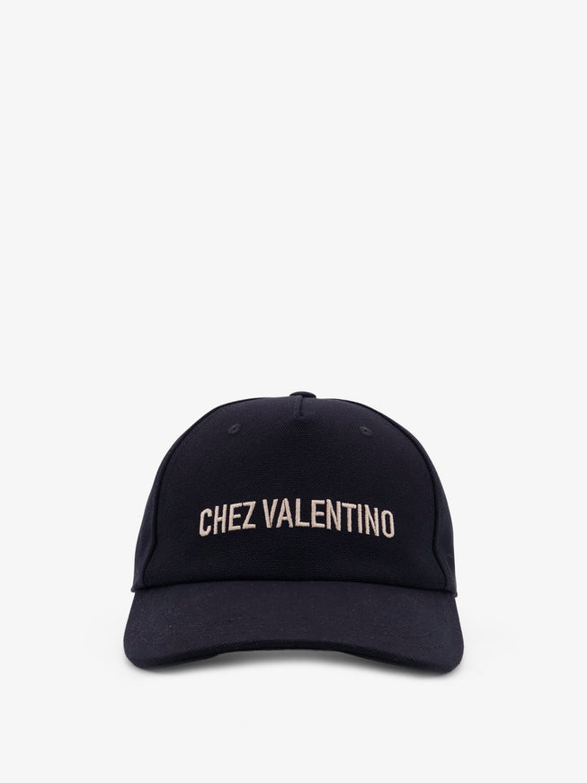 Valentino Garavani Cotton Baseball Hat Nero Avorio