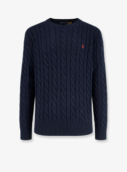 Polo Ralph Lauren Cable Knit Sweater With Iconic Embroidery Blu