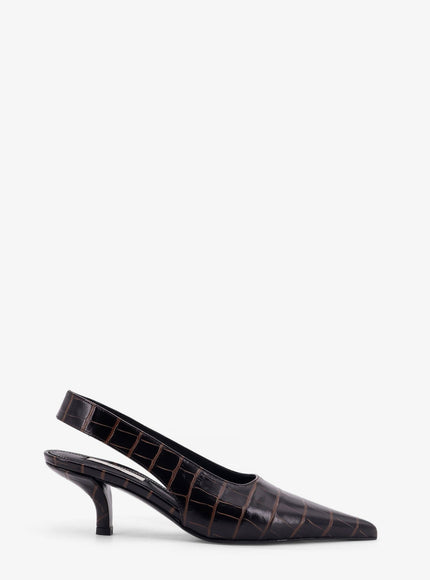 Toteme Leather Decolleté Slingback Dark Brown