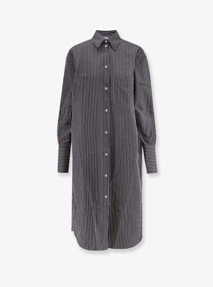 Toteme Striped Kimono-Sleeve Shirtdress
