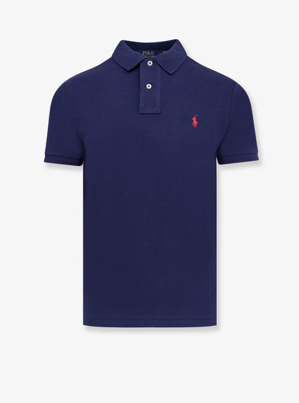 Polo Ralph Lauren Cotton Polo Shirt With Logo Embroidery Blu