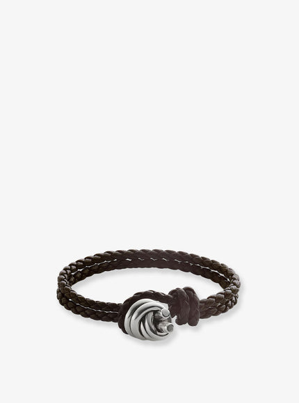 Bottega Veneta Leather Bracelet Nero