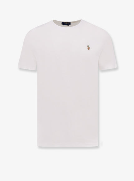 Polo Ralph Lauren Cotton T-Shirt With Logo Embroidery Bianco