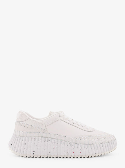 Chloe' Nama Low-Top Leather Sneakers Brilliant White