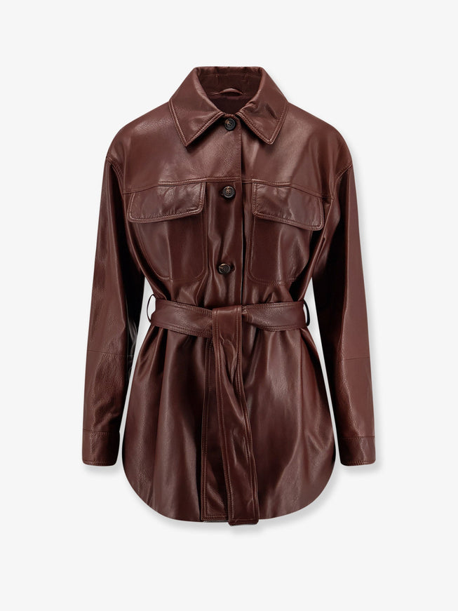 Brunello Cucinelli Leather Jacket With Belt