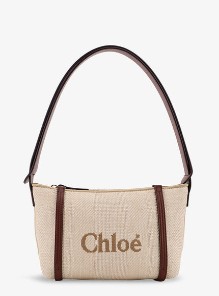 Chloe' Chloè Carry Canvas Shoulder Bag With Logo Embroidery Uni Hot Sand