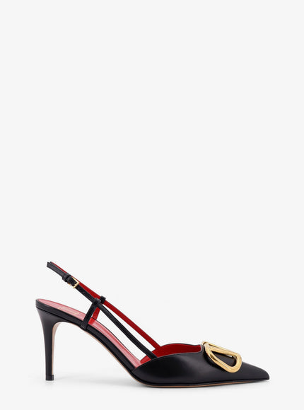 Valentino Garavani Valentino Garavani Leather Slingback Pumps Nero