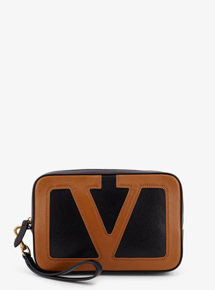 Valentino Garavani Valentino Garavani Viva Superstar Leather Clutch Uni Nero Spice