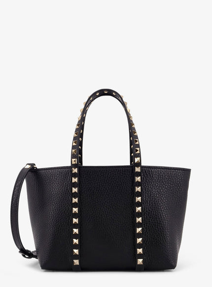 Valentino Garavani Valentino Garavani Rockstud Leather Shopping Bag Uni Nero