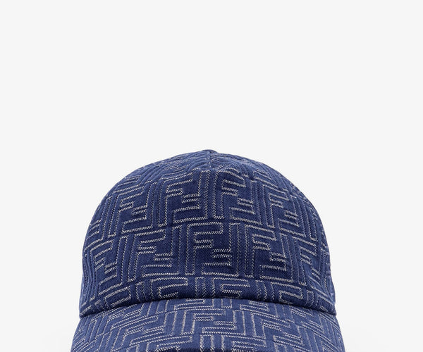 FENDI FF logo denim baseball hat cap Fendi Ff Jacquard Denim Baseball Cap - Blue | Editorialist main image 3