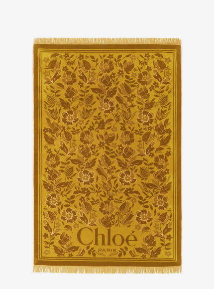 Chloe' The Chloé Plage Beach Towel In Cotton Toweling Uni Anise Green