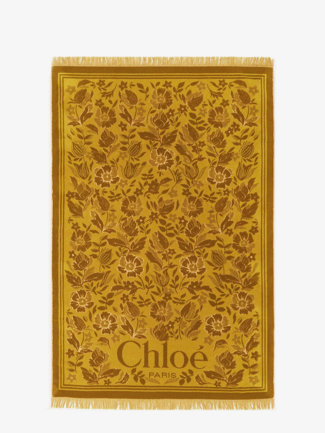 Chloe' The Chloé Plage Beach Towel In Cotton Toweling Uni Anise Green