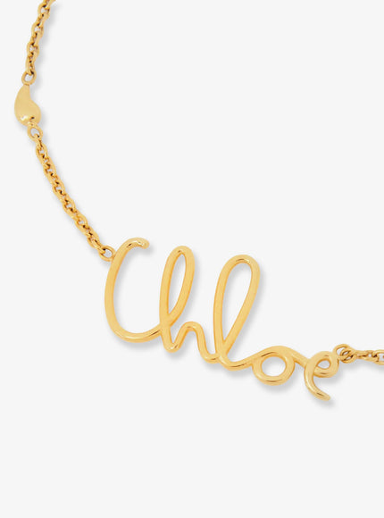 Chloe' Brass Necklace With Lettering Logo