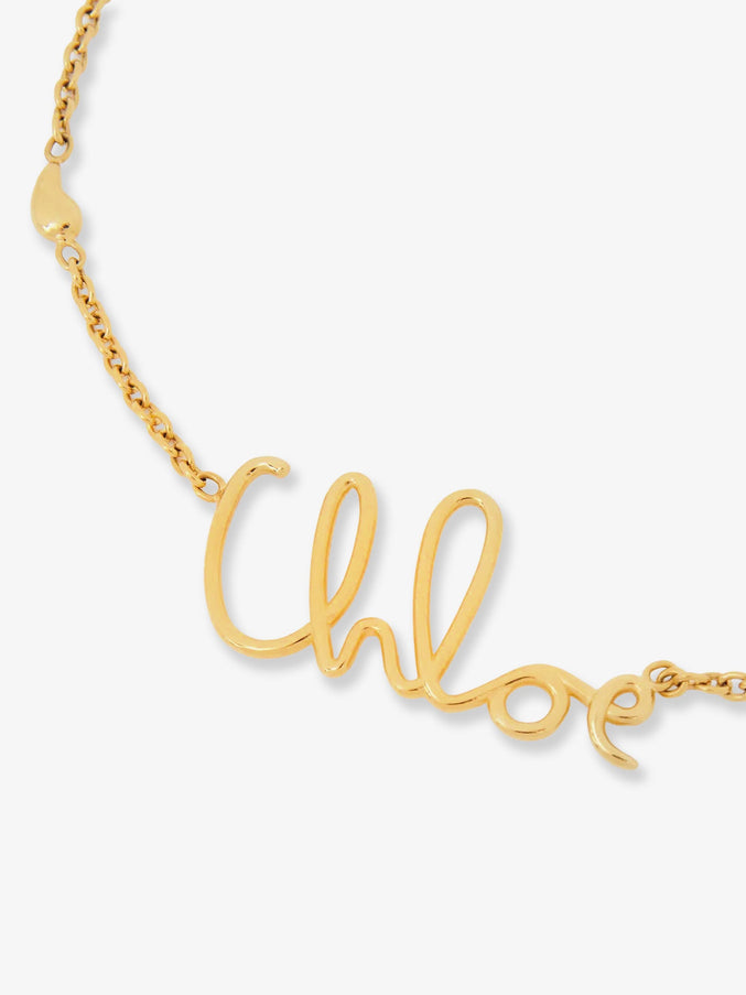 Chloe' Brass Necklace With Lettering Logo