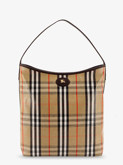 Burberry Higlands Shoulder Bag With Traditional Check Motif Uni Sand
