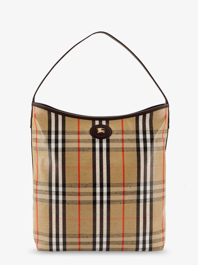 Burberry Higlands Shoulder Bag With Traditional Check Motif Uni Sand