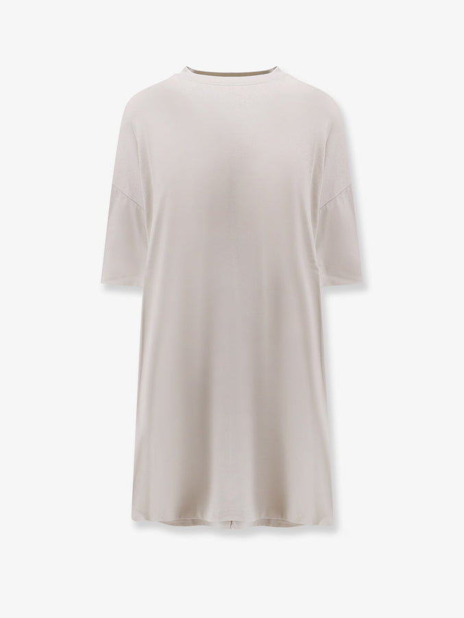 Balenciaga Cotton Jersey Semi Fitted Short Dress Dirty White