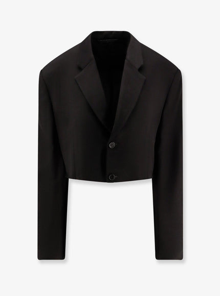 Balenciaga Single Breasted Cut Off Viscose And Wool Blazer 36 Black