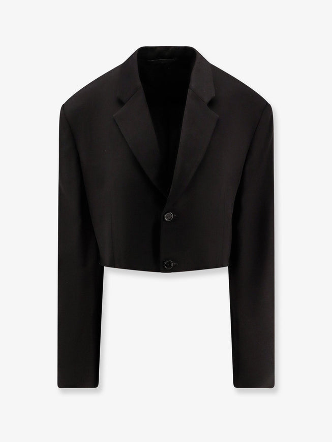 Balenciaga Single Breasted Cut Off Viscose And Wool Blazer 36 Black